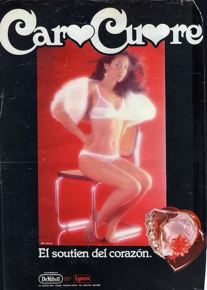 Mariam Marcheto fue la primera modelo en posar frente a una cámara con lencería de Caro Cuore. Cuatro años después de aquella campaña murió durante el terremoto de 1985 en México