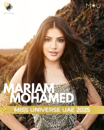Mariam Mohamed, de 26 años, es licenciada en Economía y estudia moda (Instagram/@missuniverseuae2025)