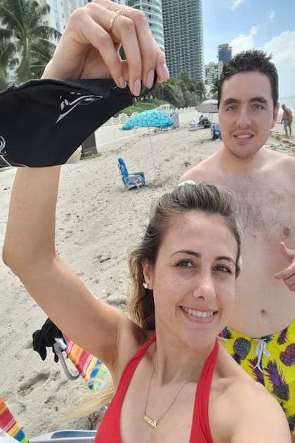 Mariana Drago y su pareja Brian se animaron a viajar unos días a Miami