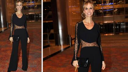 Mariana eligió el negro, las transparencias y un maquillaje muy suave