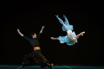 Con Marianela Núñez, en una gala solidaria en San Martín