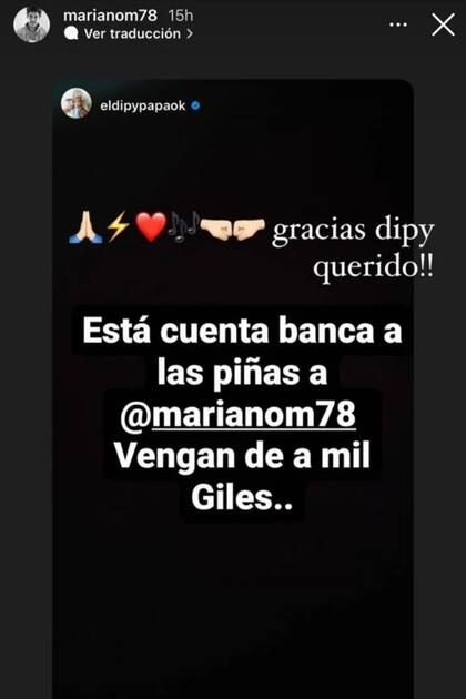 Mariano Martínez agradeció las palabras de El Dipy