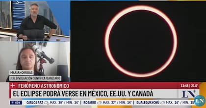 Mariano Ribas, experto en astronomía, habló con LN+ y contó curiosidades sobre el eclipse que se verá este 8 de abril en América del Norte