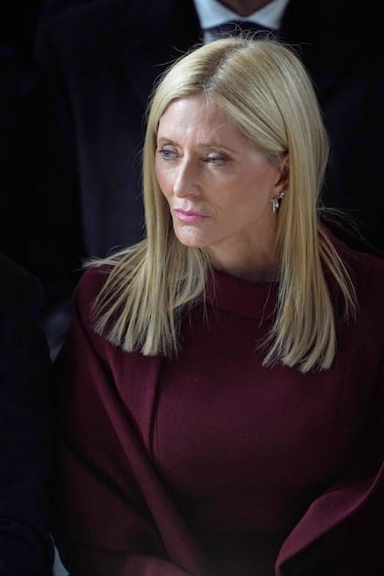 Marie Chantal de Grecia se mostró conmovida durante toda la ceremonia en recuerdo de su suegro.