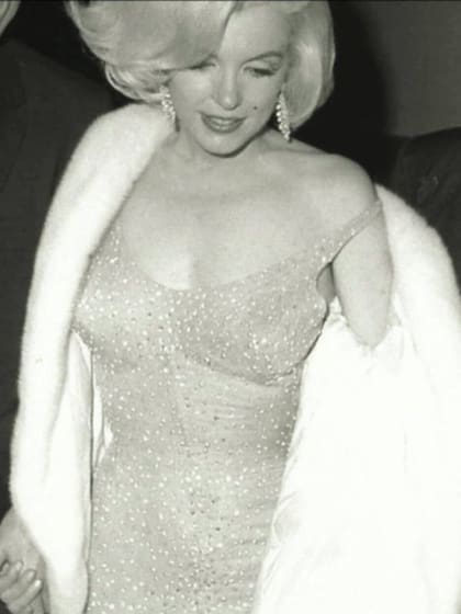 Marilyn Monroe con el icónico diseño en el cumpleaños de  John F. Kennedy, en 1962