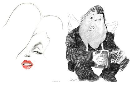 Marilyn Monroe y Aníbal Troilo, dos retratos pertenecientes a la exposición en homenaje a Hermenegildo "Menchi" Sábat en el Museo Nacional de Arte Decorativo