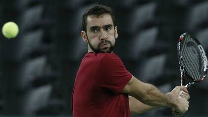 Marin Cilic, primer singlista del equipo croata, en el Arena Zagreb