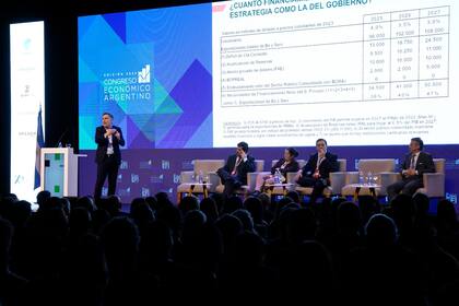 Marina Dal Poggetto (EcoGo), Fernando Marengo (Black Toro), Martín Rapetti (Equilibra) y Daniel Artana (FIEL) analizaron los primeros seis meses del gobierno de Javier Milei en el congreso económico Expo EFI moderados por José Del Rio.