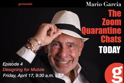 Mario García, de 73 años, combina su trabajo de diseñador de medios con sus clases en la Universidad de Columbia, ahora vía zoom