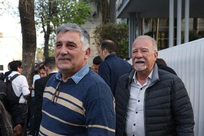 Mario Manrique y Omar Plaini, referentes sindicales del sector que lidera Pablo Moyano 