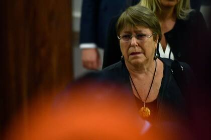 La expresidenta de Chile, Michelle Bachelet, asiste al funeral de Estado 