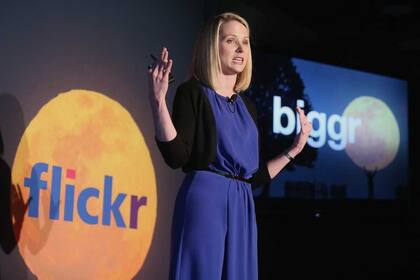 Marissa Mayer, CEO de Yahoo!, durante la presentación del rediseño de Flickr, que ahora tendrá 1 TB de capacidad sin cargo para todos los usuarios