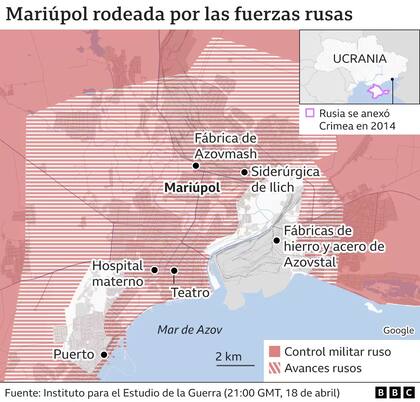 Mariupol, asediada por las fuerzas rusas