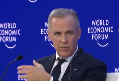 Mark Carney, el primer ministro de Canadá, durante su discurso en el Foro Económico Mundial de Davos