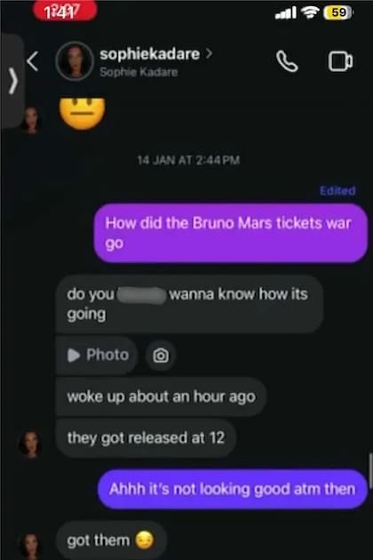 Mark charló con Sophie Kadare sobre sus músicos favoritos y se sorprendió al descubrir que era un perfil falso