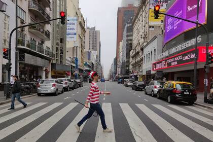 Hace poco, Wally salió a recorrer el centro porteño en una campaña para comunicar el relanzamiento de la saga en el país