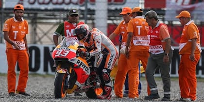 Marquez se repuso tras una caída