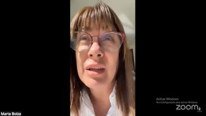 Marta Boiza se despachó por Zoom contra la presidenta del tribunal de la megacausa Bento.