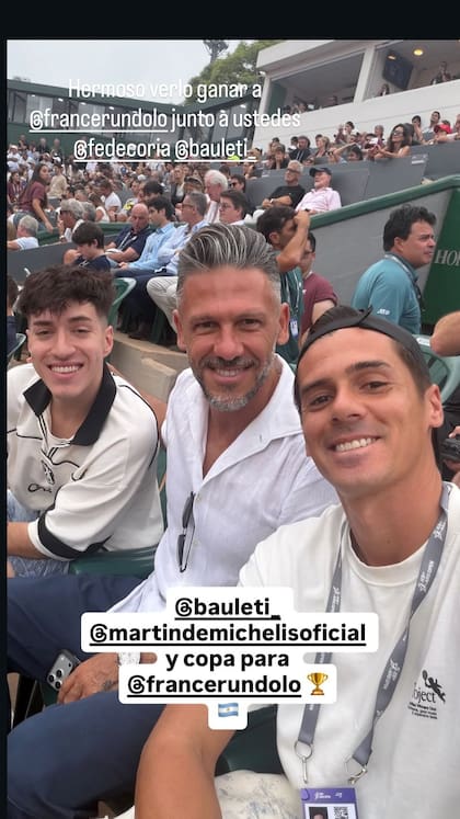 Martin Demicheles compartió en sus historias de Instagram con quien disfrutó la final
(Foto: @martindemichelisoficial)