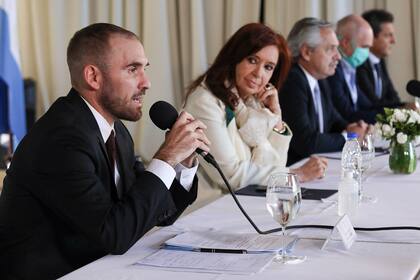 Martín Guzmán, Cristina Kirchner y Alberto Fernández