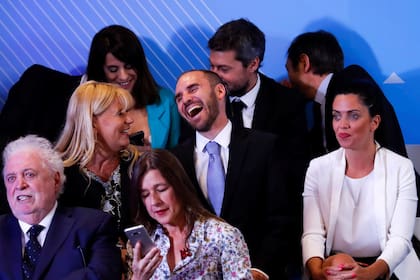 Martín Guzmán, Sabina Fréderic, Marcela Losardo y Ginés González García, el día de la presentación del gabinete. Los cuatro ya no son ministros de Alberto Fernández.