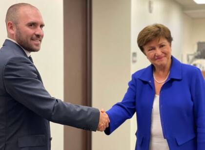 Martín Guzmán, junto a Kristalina Georgieva