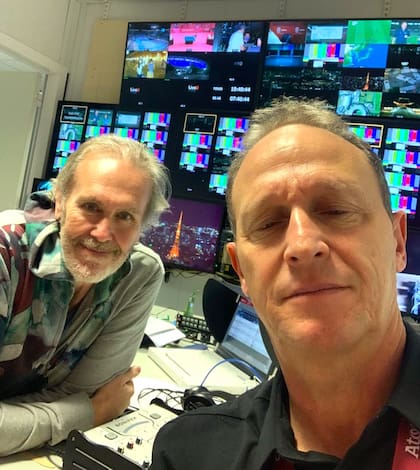 Martín Jaite con Gonzalo Bonadeo en uno de los IBC de los Juegos Olímpicos, la otra pasión del ex top 10