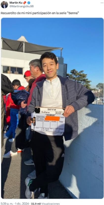 Martín Ku participó como extra en la serie de Ayrton Senna
