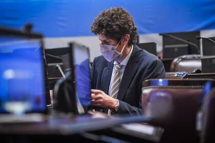 Martín Lousteau en la Sesión Especial remota del Honorable Senado de la Nación en la que se realizará la votación de 30 pliegos judiciales, el 5 de noviembre