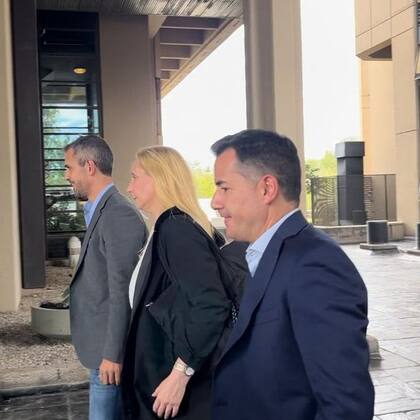 Martín Menem y Karina Milei cuando fueron a Córdoba a acompañar a Bornoroni