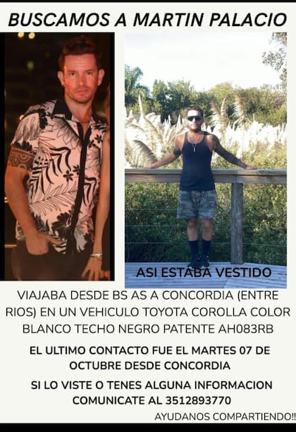 Martín Palacio, remisero de Concordia que llevó a Pablo Laurta y está desaparecido