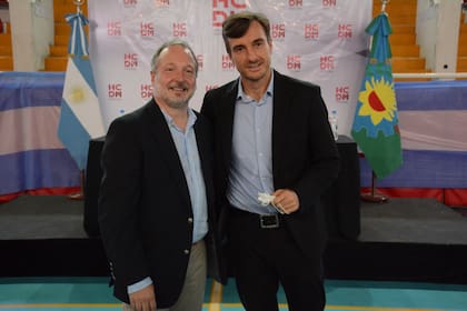 Martín Sabbatella y Lucas Ghi, en la apertura de sesiones del Concejo Deliberante de Morón, el 2 de marzo