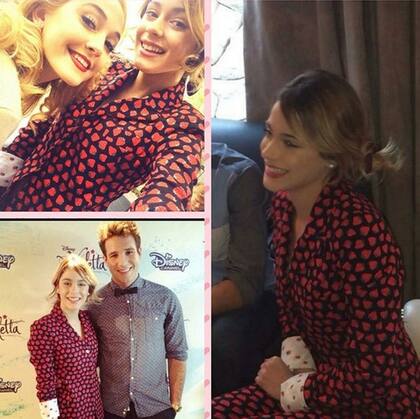 Martina, feliz, con sus compañeros de elenco, en la presentación de la nueva temporada de Violetta