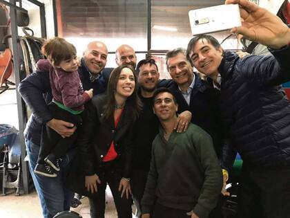 Molina, Dietrich, Vidal, Macri y Bullrich, durante su última visita a Quilmes