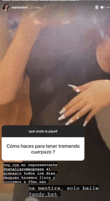 Martita Fort reveló que prefiere bailar para mantener su figura