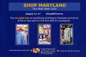 Maryland ofrece una semana libre de impuestos del 11 al 17 de agosto para ayudar a las familias en la vuelta a clases (Marylandtaxes.gov)