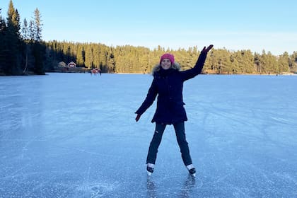 El patinaje en un lago congelado fue una de las experiencias más lindas que tuvo Melisa.