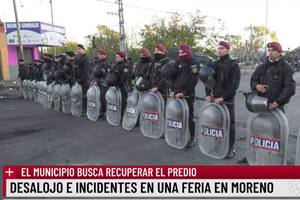 Más de 60 policías custodian el predio donde funcionaba la Feria las Flores