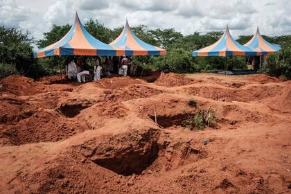 Más de 600 personas siguen desaparecidas en la propiedad cerca de Malindi.  (Yasuyoshi CHIBA / AFP)