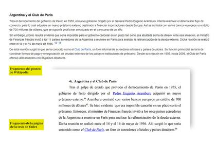 Más fragmentos de Wikipedia que se repiten en la tesis de Fabiola Yañez.