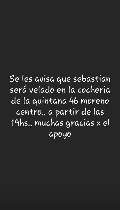 Más tarde, la familia compartió la fecha y el lugar del velatorio