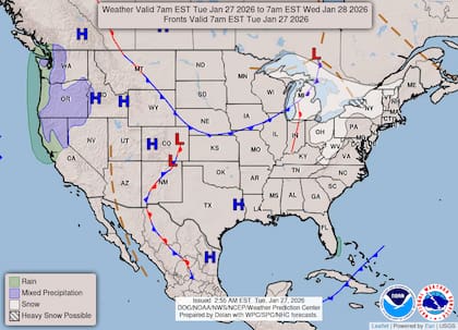 Masas de aire ártico aún se desplazan y se afianzan desde las Planicies hasta la costa del Atlántico