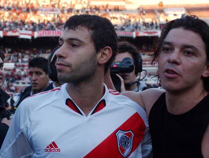 Mascherano y Gallardo, juntos como compañeros en River