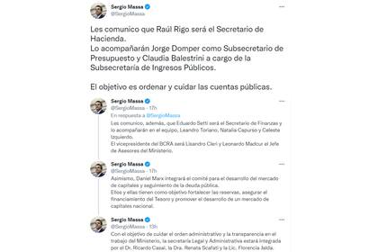 Massa definió a su Gabinete a través de Twitter