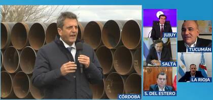 Massa en conexión con varios gobernadores, entre ellos el radical electo de Jujuy, Carlos Sadir