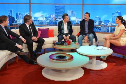 Massa, junto a Palito, en el living de Pamela David