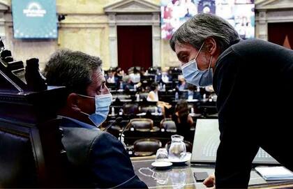 Massa y Máximo Kirchner, referentes oficialistas en la Cámara de Diputados