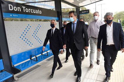 Meoni compartió un acto hoy con Massa la estación de trenes de Don Torcuato