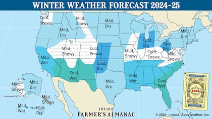 Massachusetts, Vermont, New Hampshire, Maine y el este de Nueva York deben esperar temperaturas más cálidas con nevadas ligeramente por debajo del promedio, según detallan en la publicación