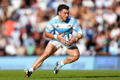 Mateo Carreras, uno de los mejores intérpretes de los Pumas en la temporada y figura del Rugby Championship; el pequeño wing es tryman y tackleador.